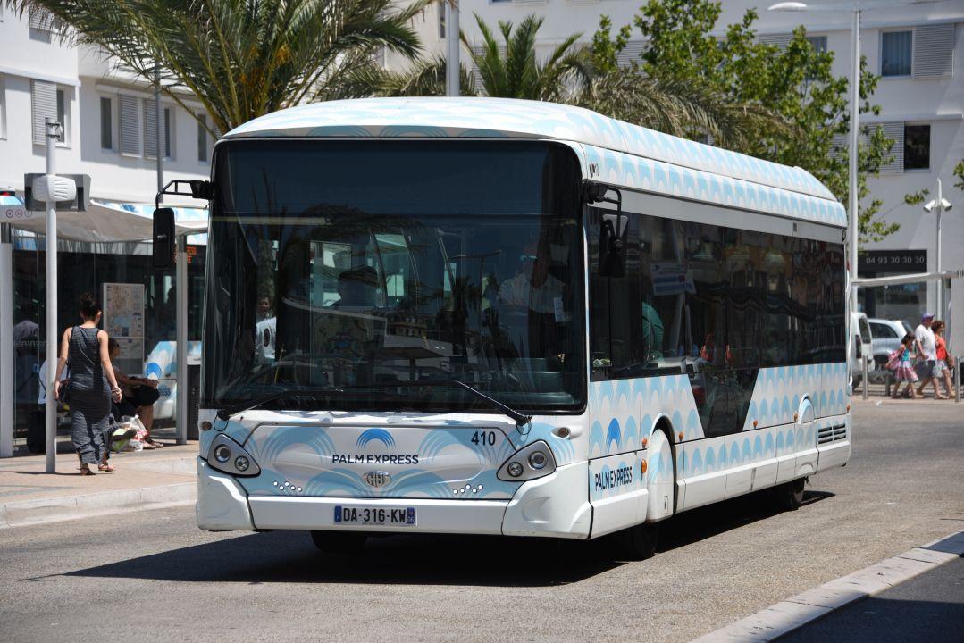 Palm Bus 410, Gare de Cannes sur un service Palm Express, future ligne A